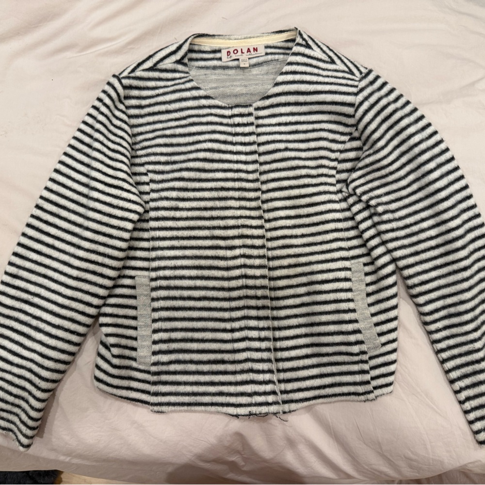 Anthropologie Dolan Striped Black and White Knit Jacket